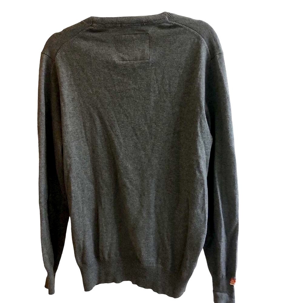 SUPERDRY Grey Pullover Cashmere Blend Melange‎ Sweater Size Large - Picture 2 of 8
